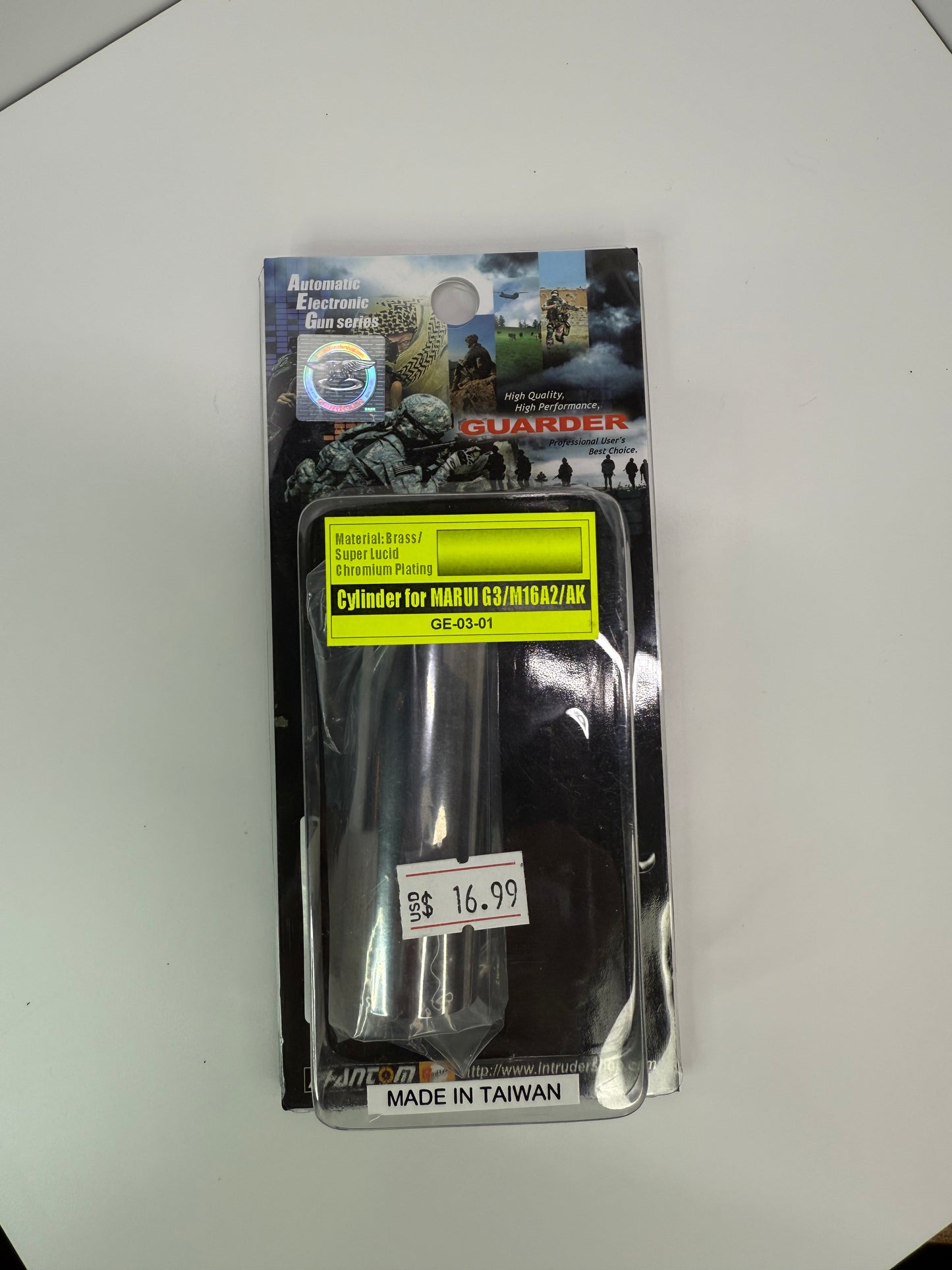 Guarder GE-03-01 Full Cylinder (Type 0) – Brass-Plated AEG Cylinder for G3, M16A2, and AK Platforms